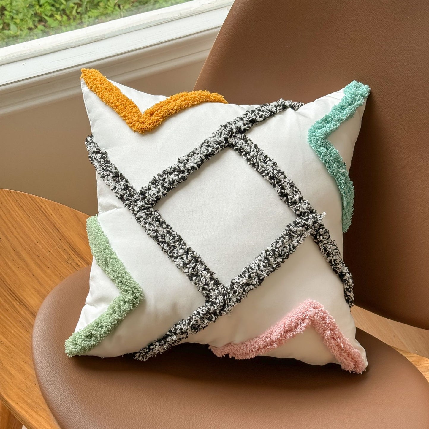 Bohemian Striped Tufted Pillow Cover 45x45cm - Light Luxury Home Decor