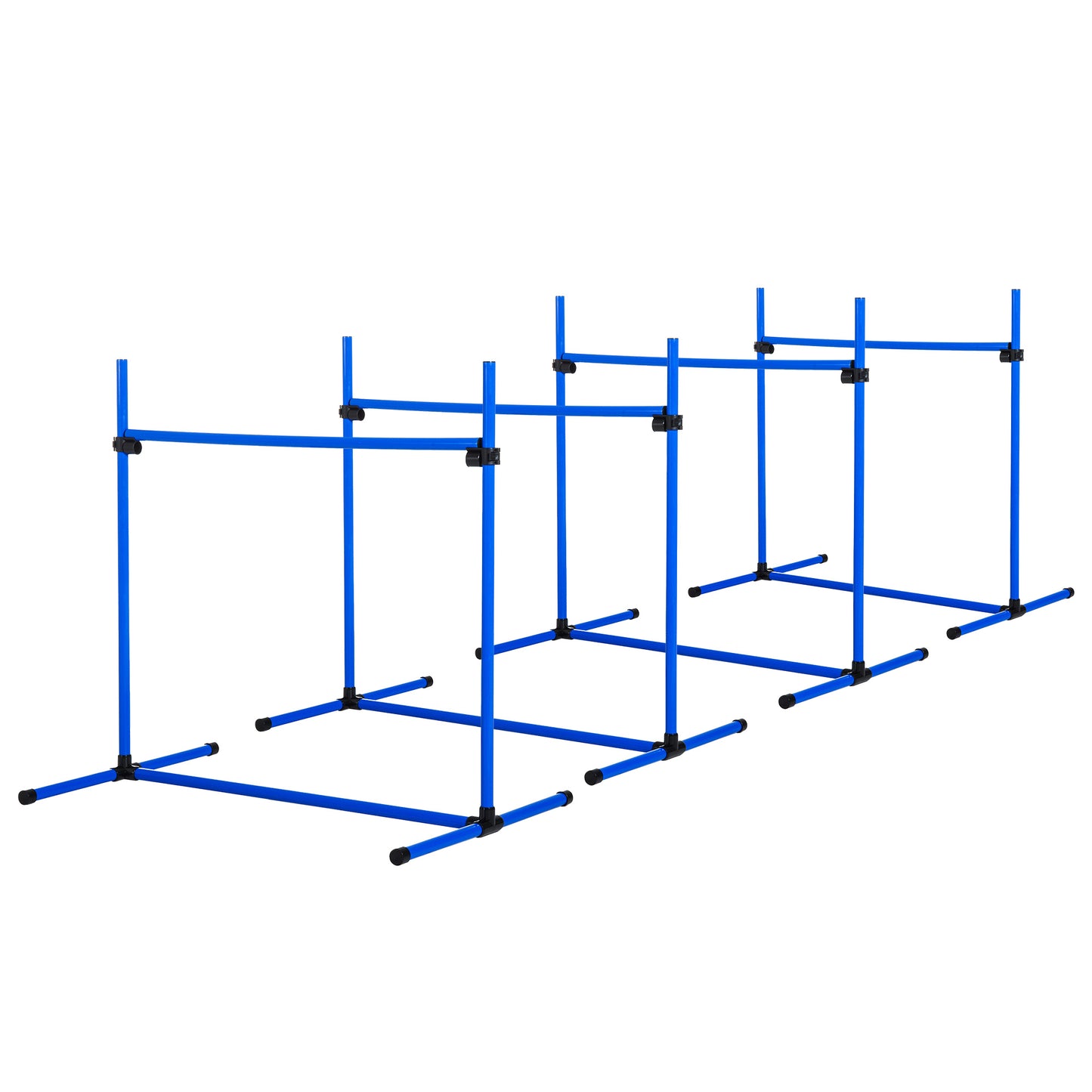 Dog Agility Training Kit with Adjustable Height Jumps and Carry Bag - Blue
