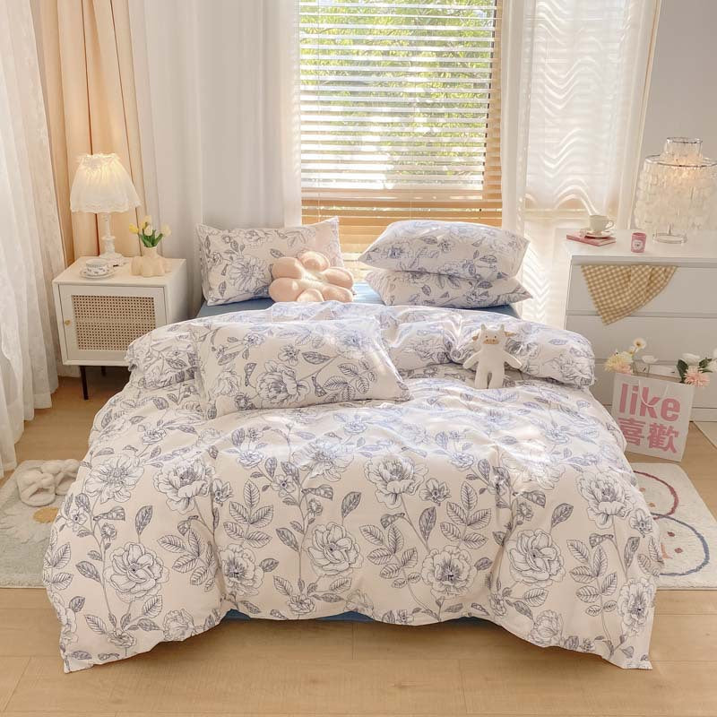 Pure Cotton Bedding Set - Thick, Brushed, Multiple Sizes & Variants