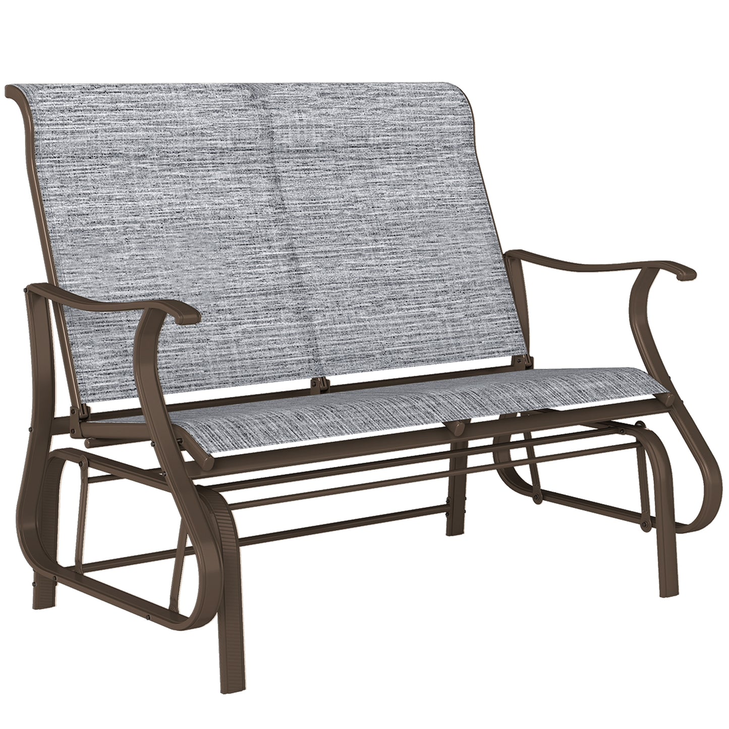 2-Person Patio Glider Bench with Steel Frame - Mixed Gray