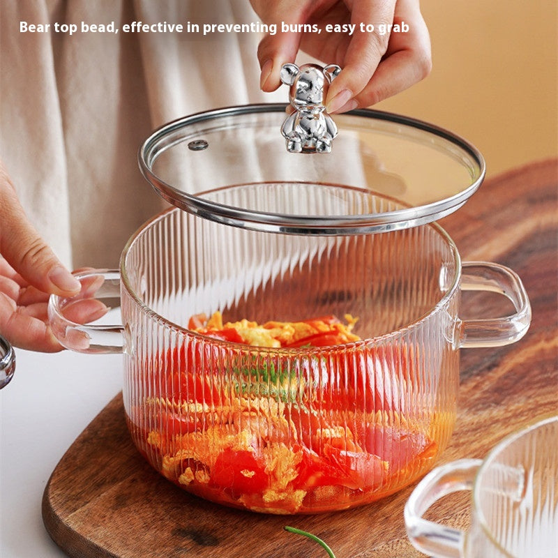 Cute Bear Glass Storage Pot - Household Kitchen Organizer 1350ML-1800ML
