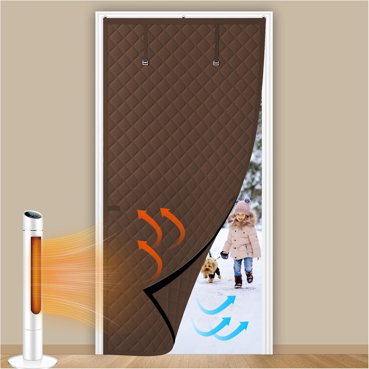Magnetic Thermal Insulated Door Curtain - Windproof & Cold Block for Winter Home & Balcony