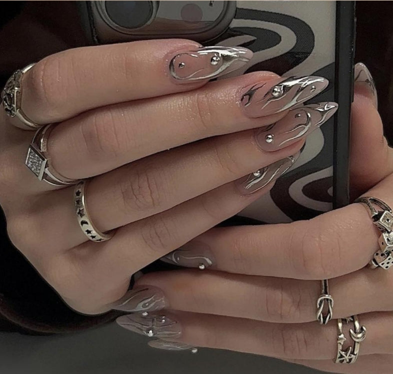 Fake Nail Tips Kit with Glitter and Rubbing Strips for Manicure - Multiple Styles