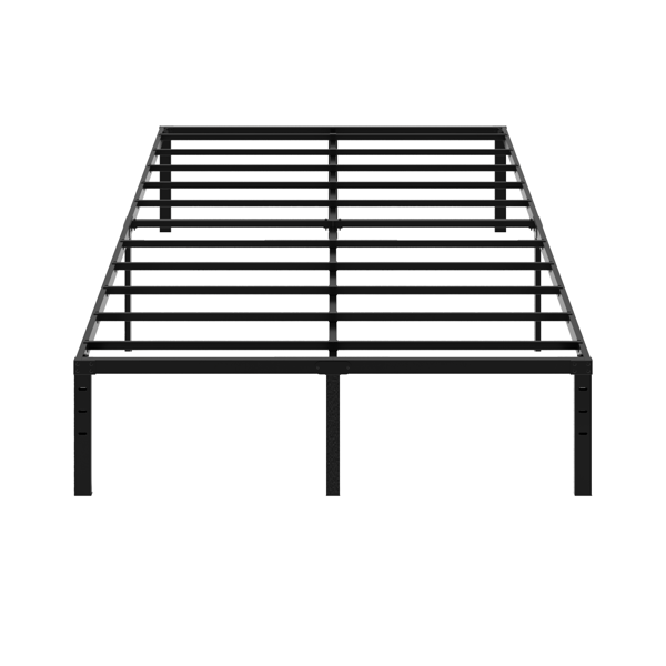 Black Queen Size Simple Basic Platform Metal Bed Frame - 14 Inch