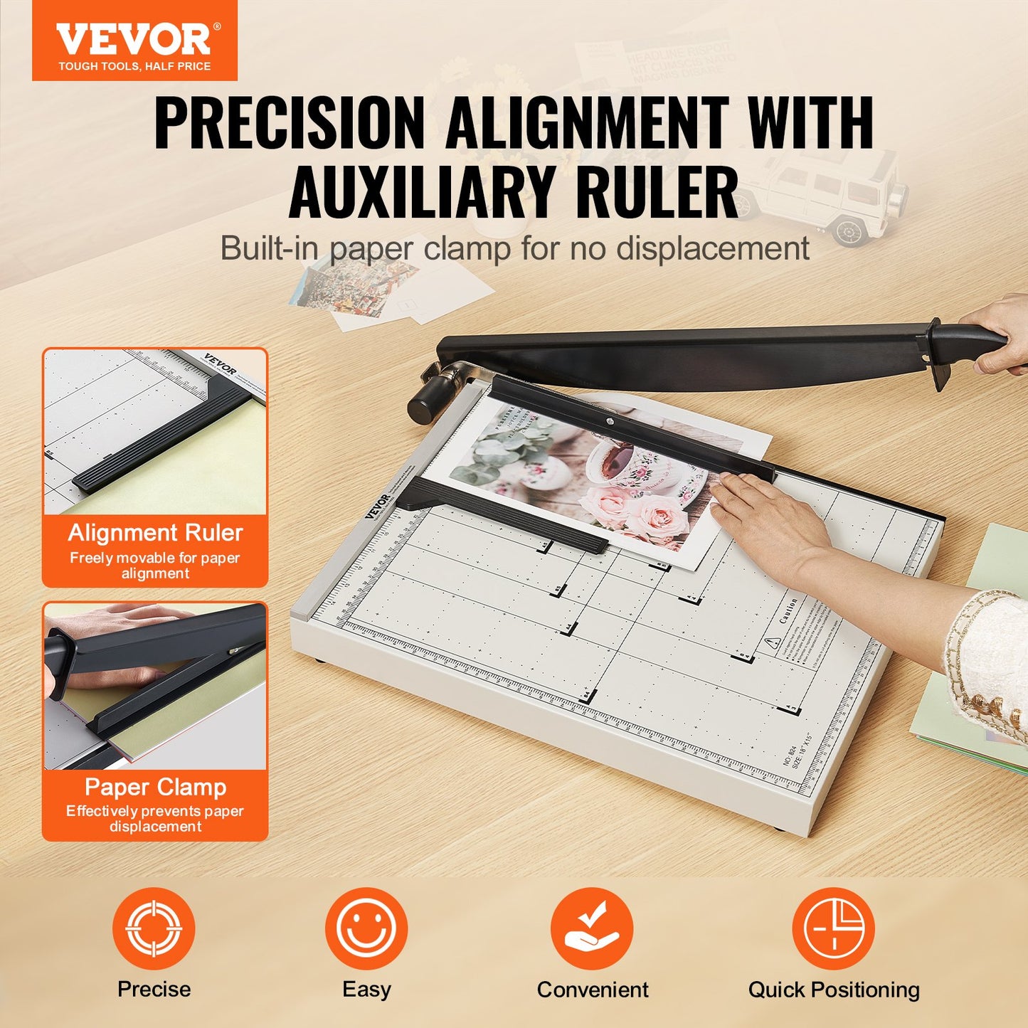 Heavy Duty Paper Cutter - 18" Cut Length, 20 Sheets Capacity