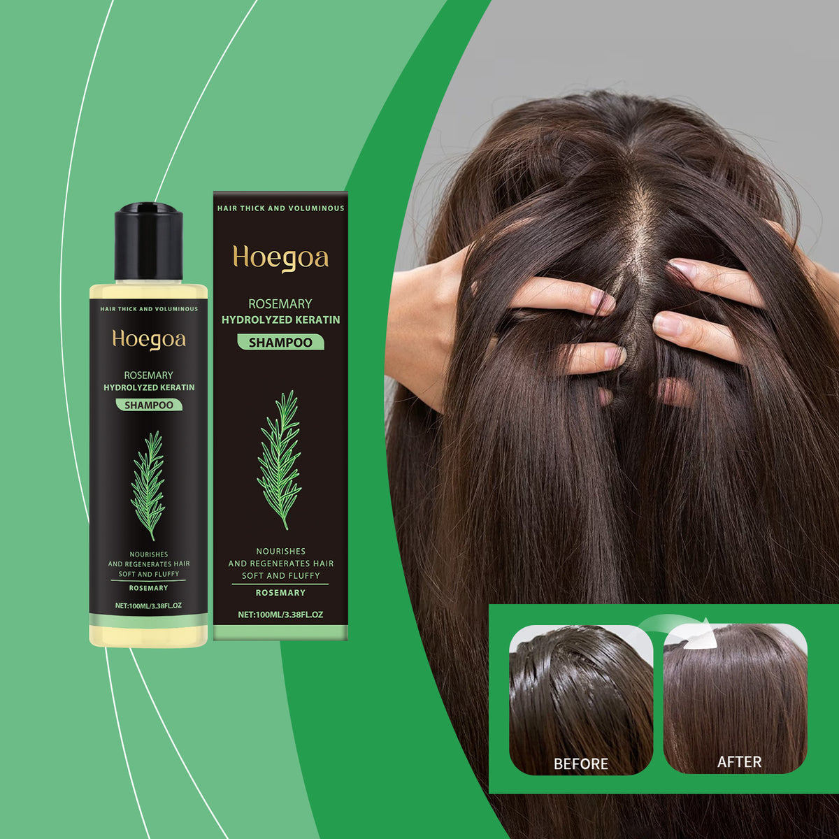 Rosemary Thickening Shampoo 100ml - Volume & Keratin Hair Care