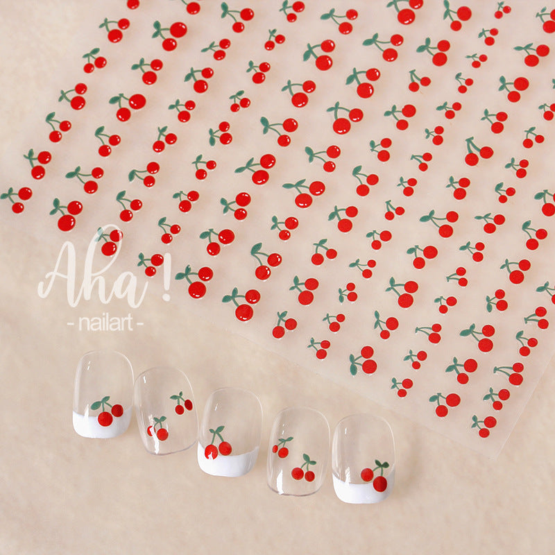 Fruit Nail Stickers Cherry Peach Lemon Orange Summer Nail Art Decals