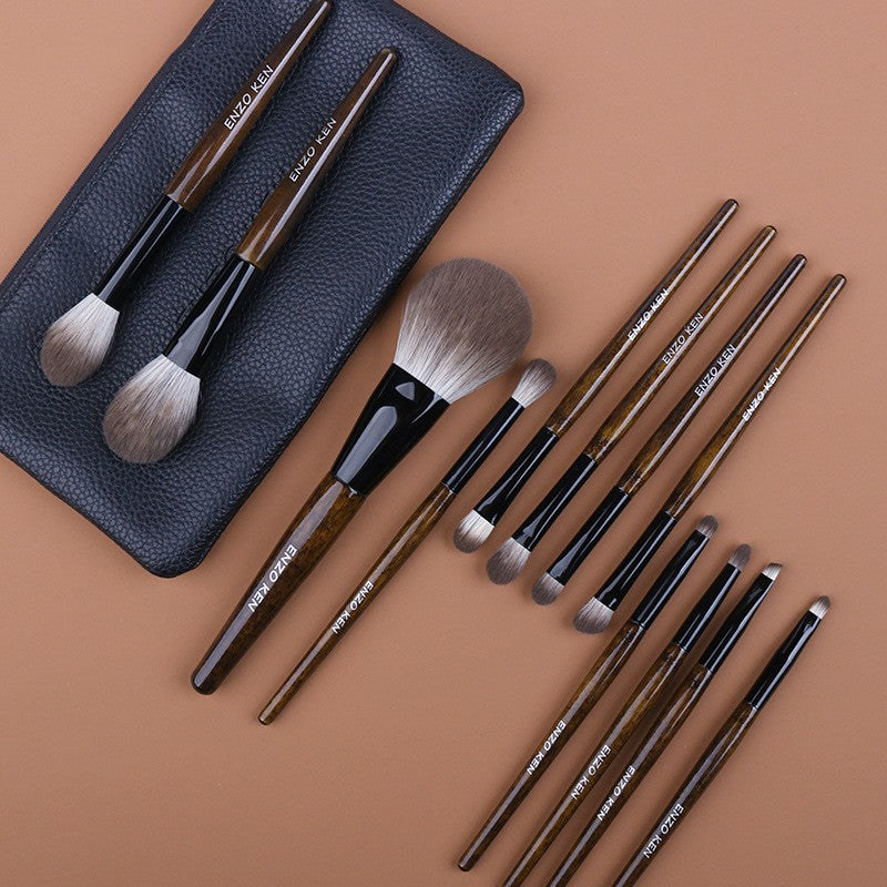 12-Piece Makeup Brush Set Portable Soft Synthetic Fiber Cosmetics Tools