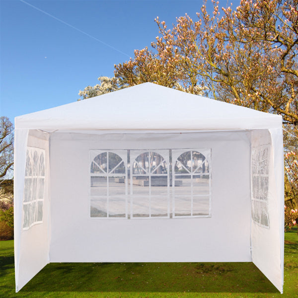 3-Sided Waterproof Event Tent - White, 3x3m