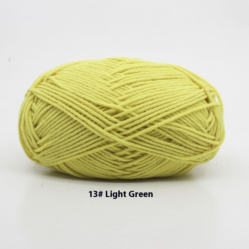 Four-Strand Milk Cotton Crochet Yarn Balls for Craft Projects - Multiple Colors