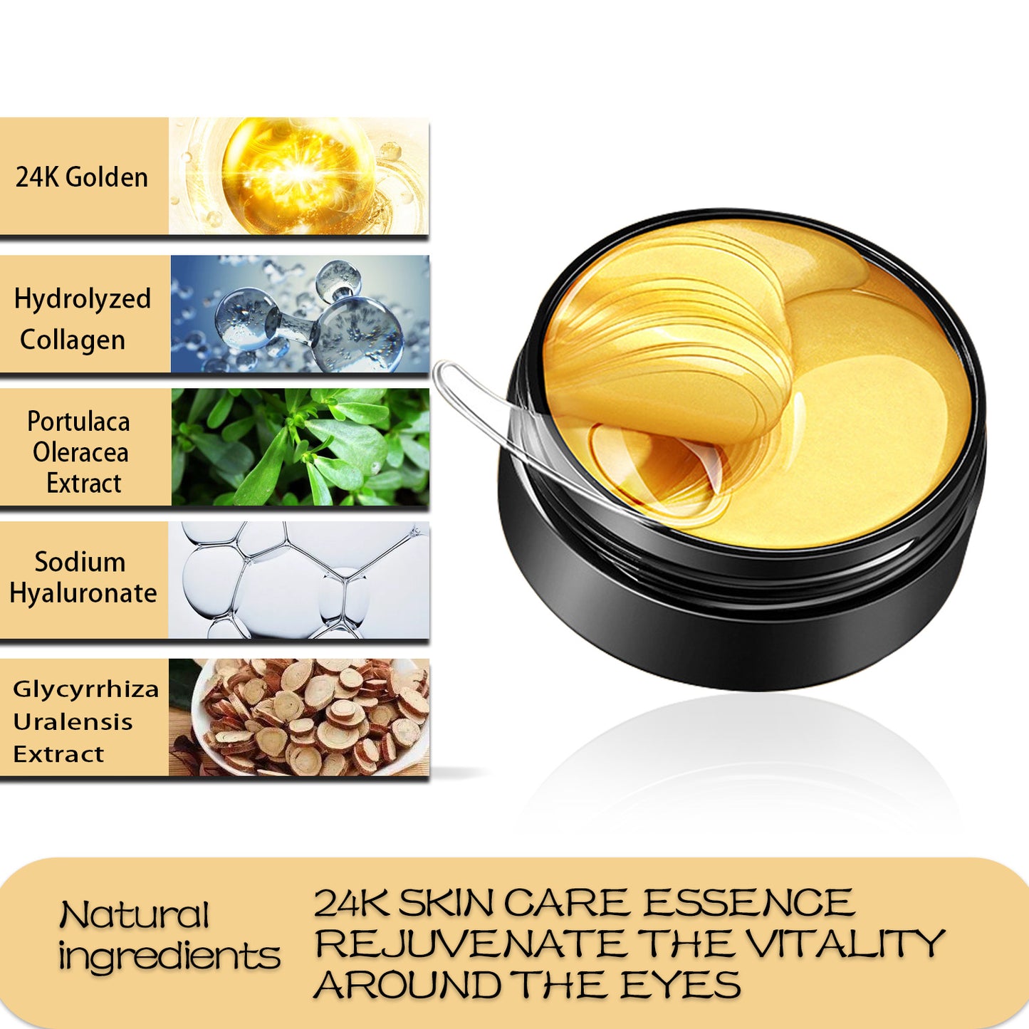 Moisturizing Eye Mask Set - Gold, Seaweed, Hyaluronic Acid & Black Pearl Variants