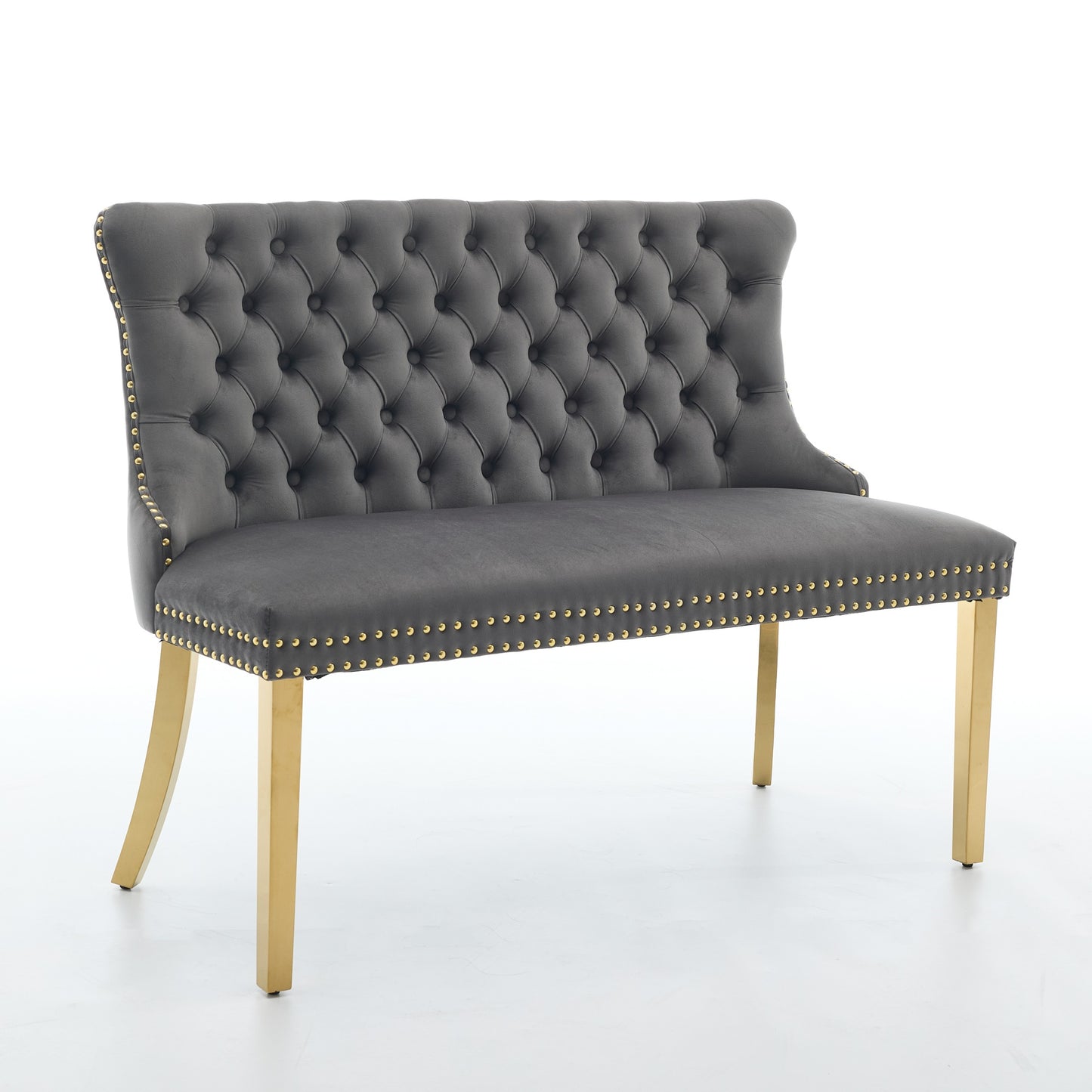 Velvet Double Dining Loveseat Bench, Kitchen & Seating, 2-Seat Tufted