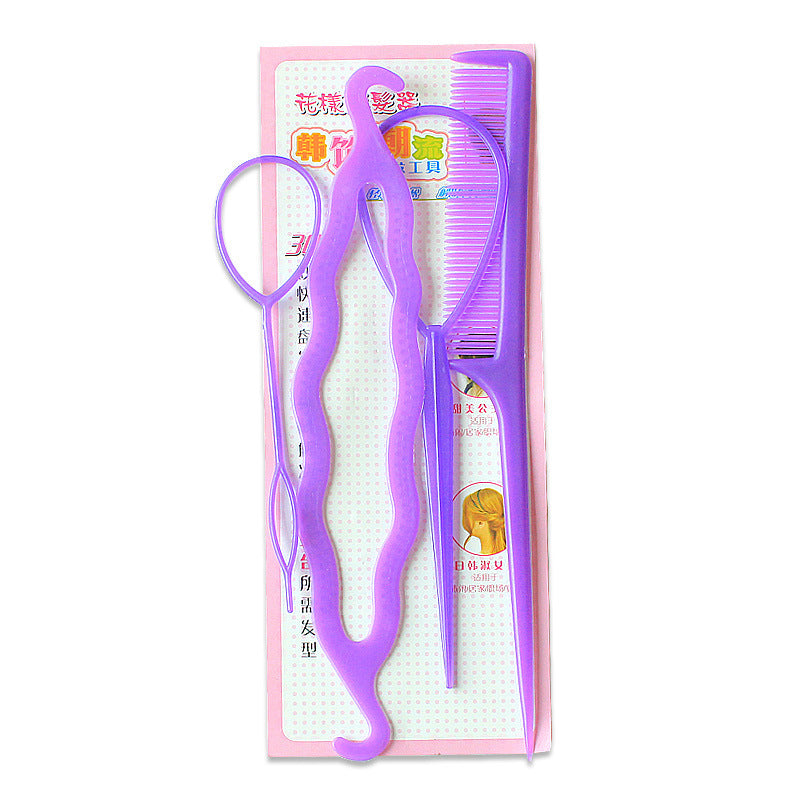 Plastic Comb Pattern Design Hair Pulling Needle Ball Head Hair Curler - Multi Colors