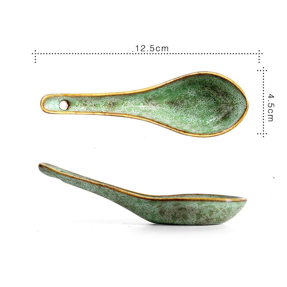 Ceramic Long Handle Spoon Kitchen Utensil Household Cooking Tool