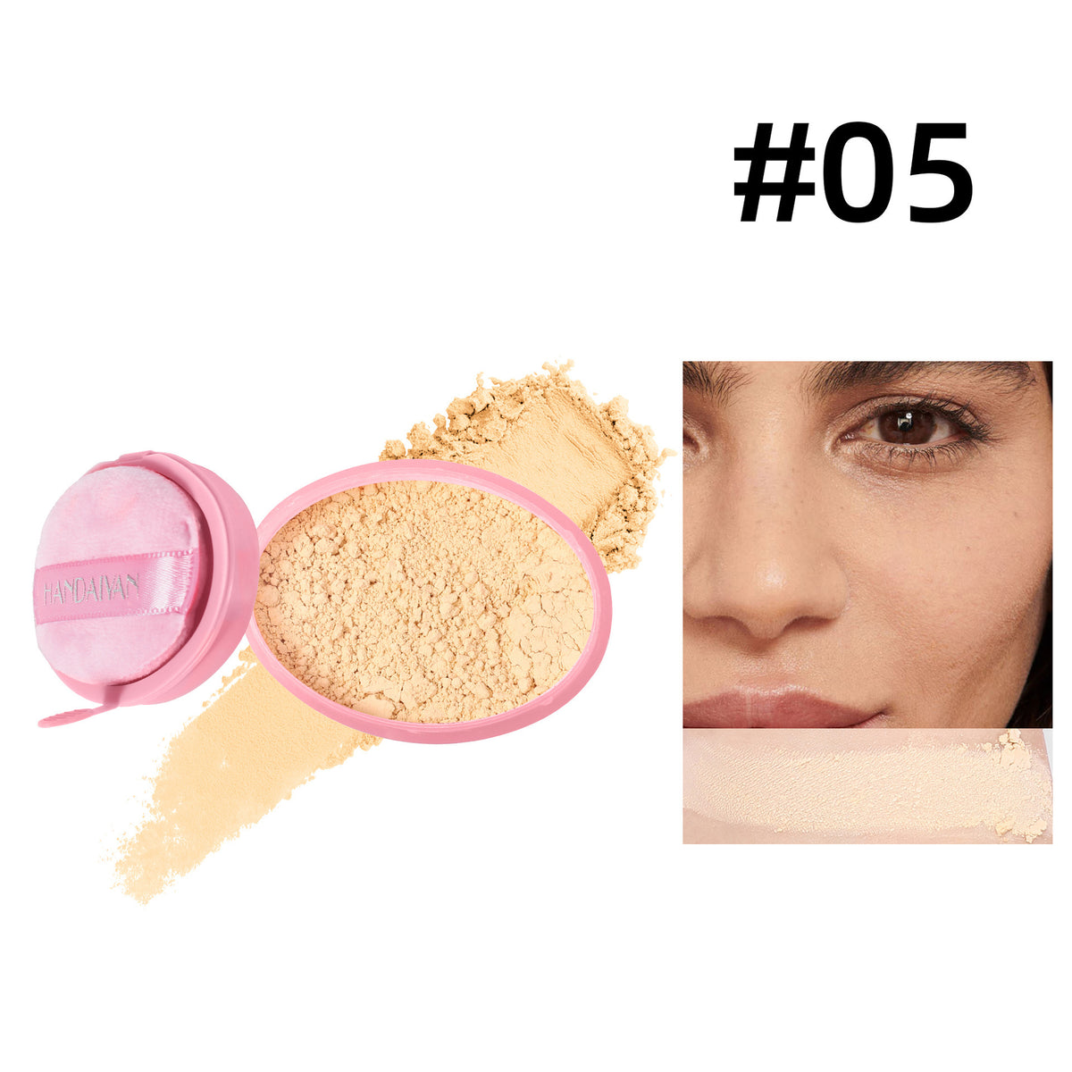 Concealing Waterproof Setting Powder - Oil Control, Brightening, Long-Lasting Makeup Finish