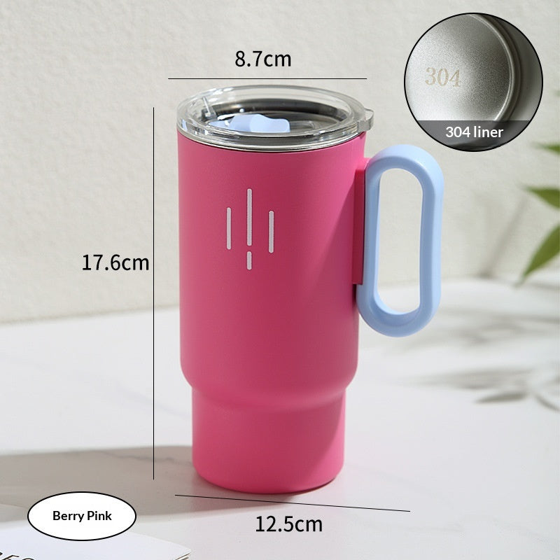Double-Walled Stainless Steel Coffee Mug 560ml with Handle - Luxury Home Drinkware