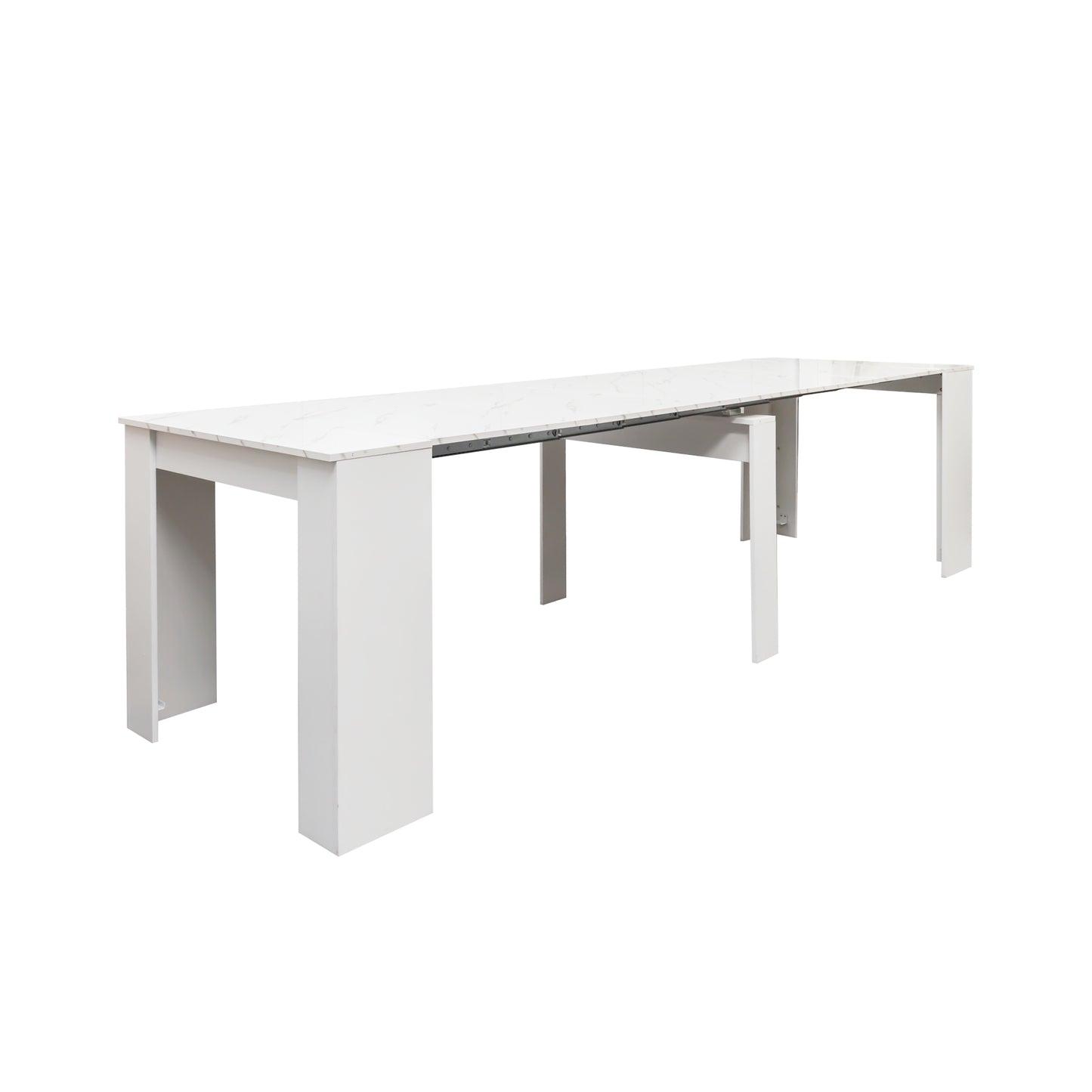 Extendable Console Table - White Line, Multifunctional Design