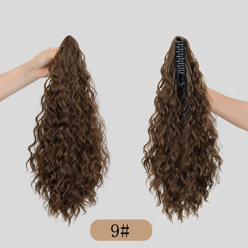 Water Ripple Grip Ponytail Corn Curler Wig for Hair Styling