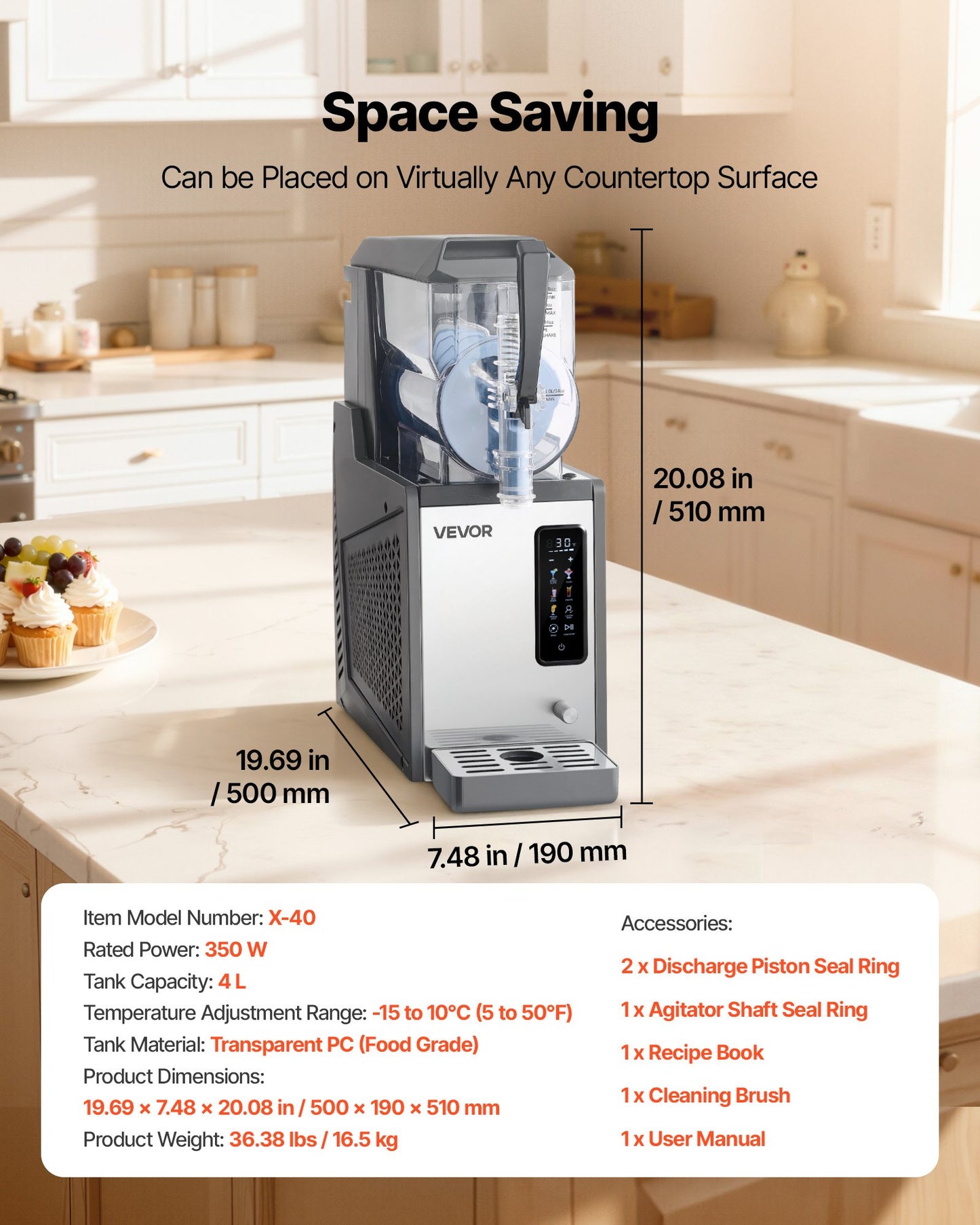 4L Slushie Machine for Frozen Drinks No Ice Needed Home Beverage Maker