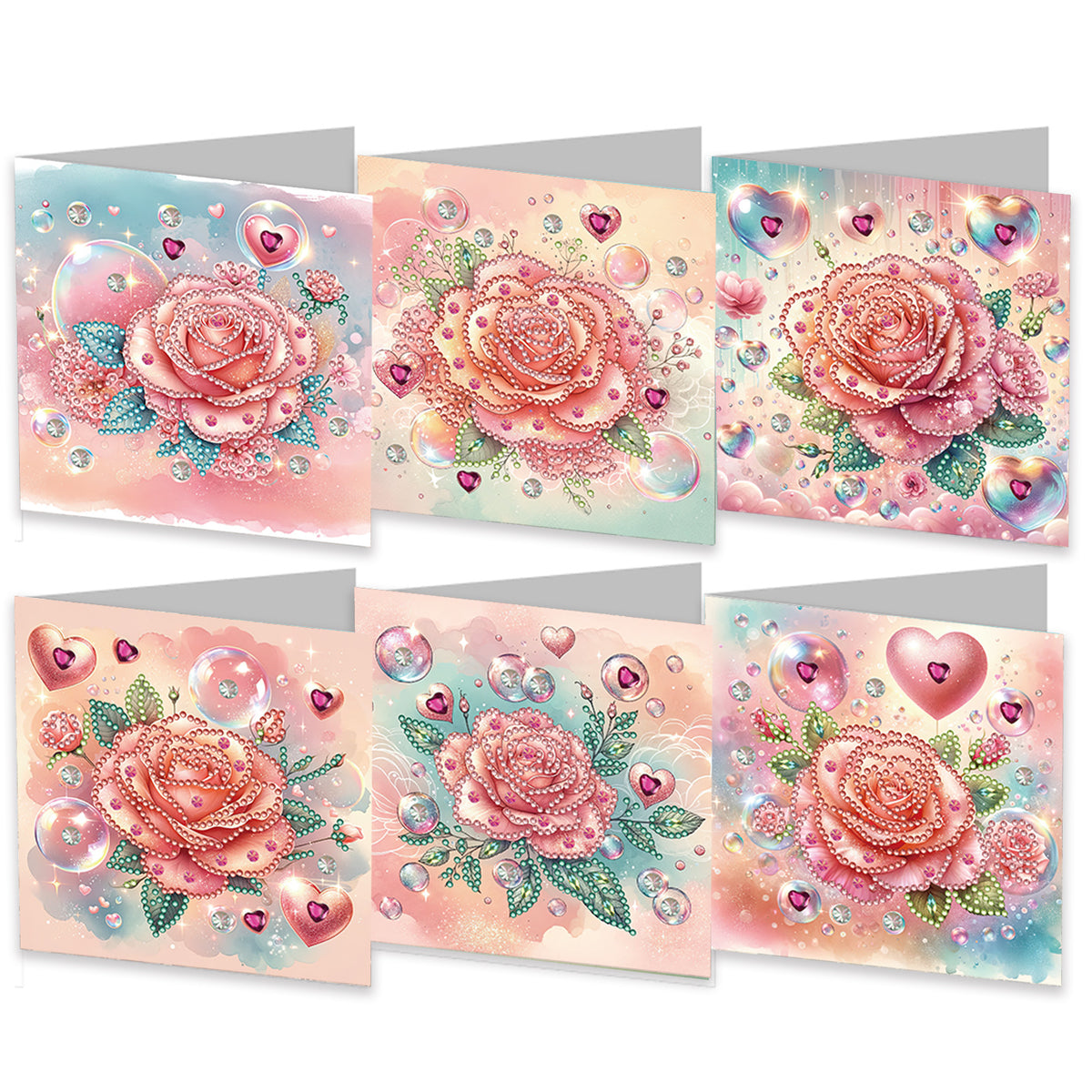 Handwritten Halloween Greeting Card Set - DIY Festive Diamond Cards