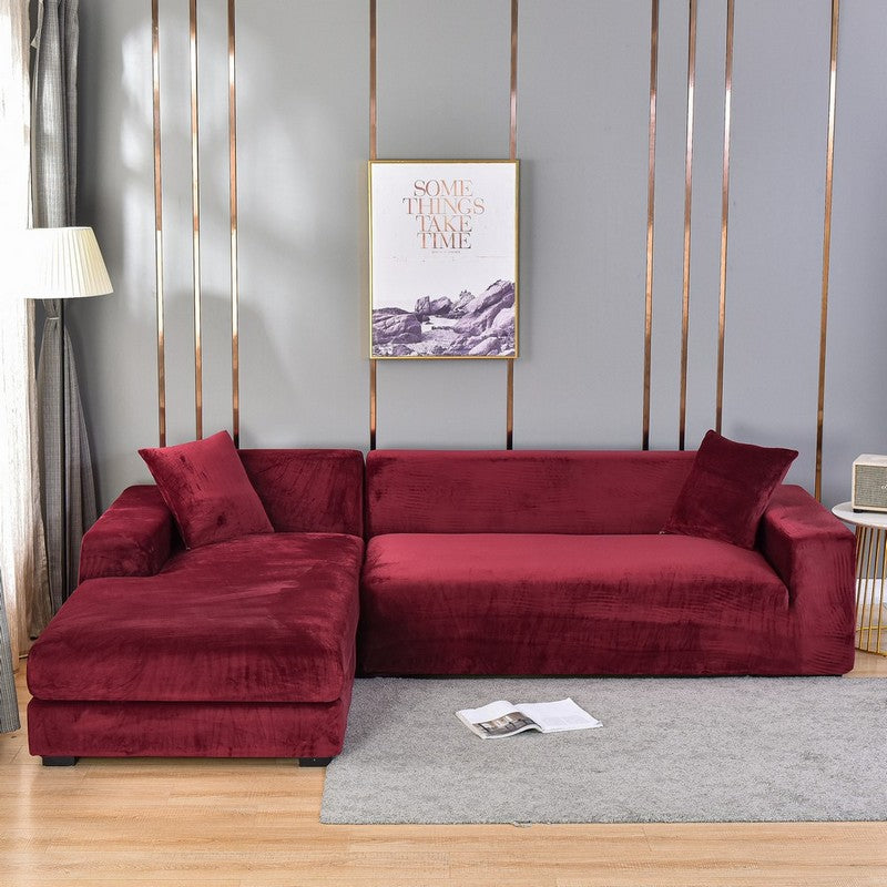 Multi-Color Sofa Cover Set for 145-185cm, 5 Seats & Pillowcases - Home Fabric Soft