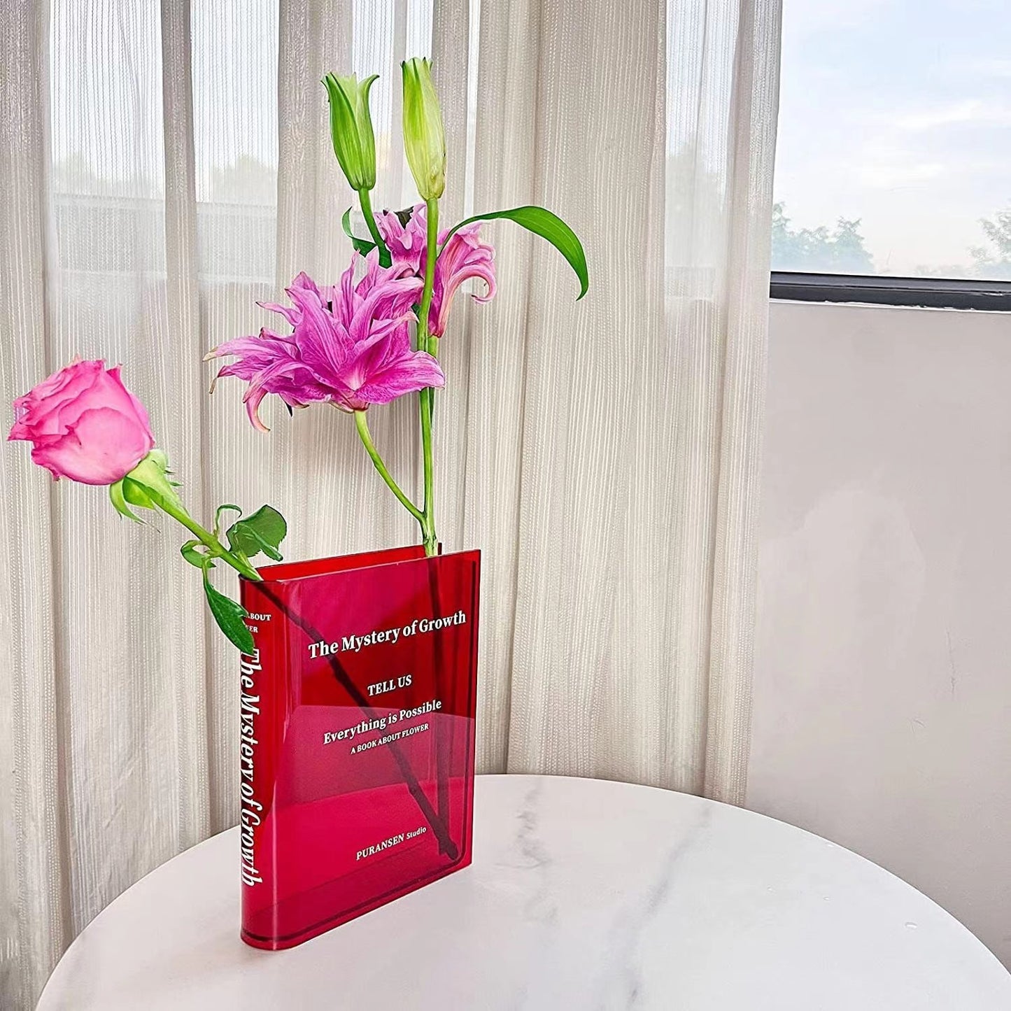Acrylic Book-Shaped Flower Box Transparent Acrylic Home Decor