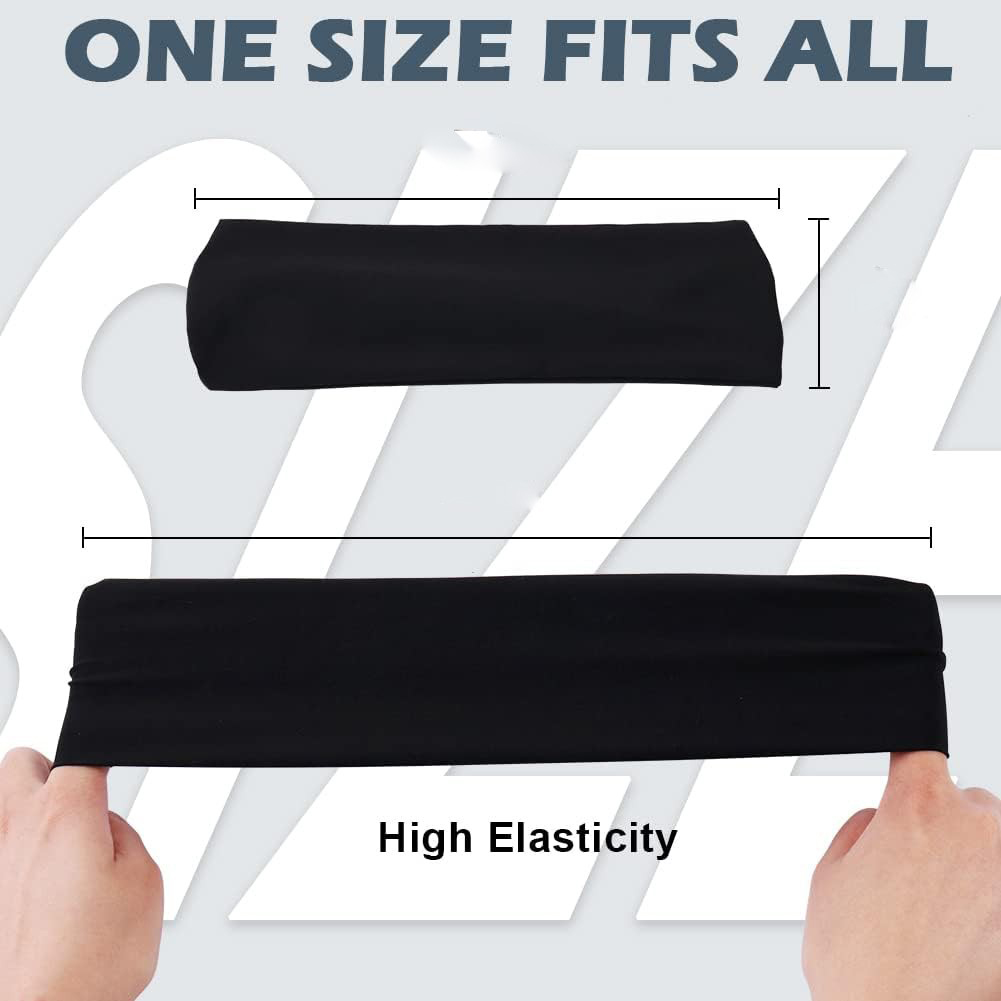 5 Pack Sports Headbands for Men & Women - Non-Slip Sweatbands