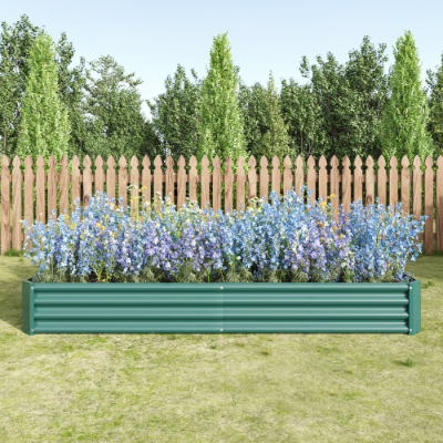 Metal Raised Garden Bed Kit 7.6x3.7ft for Vegetables, Flowers, Herbs - Black