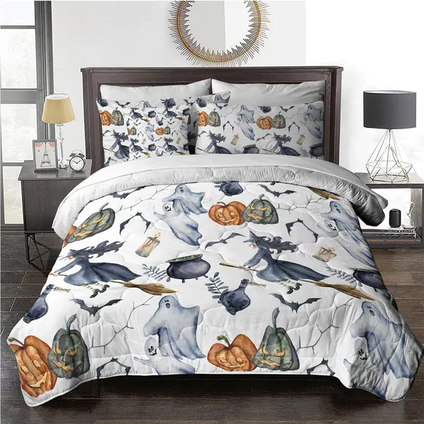 Halloween Comforter Set - 8 Piece Witch Pattern Bedding Set