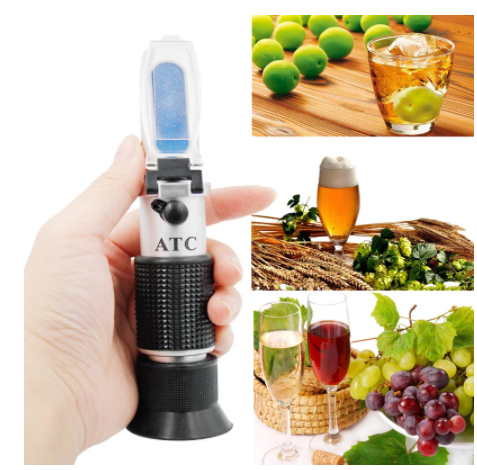 Wine Refractometer Brix & Alcohol Tester 0-40% Sugar 0-25% Alcohol