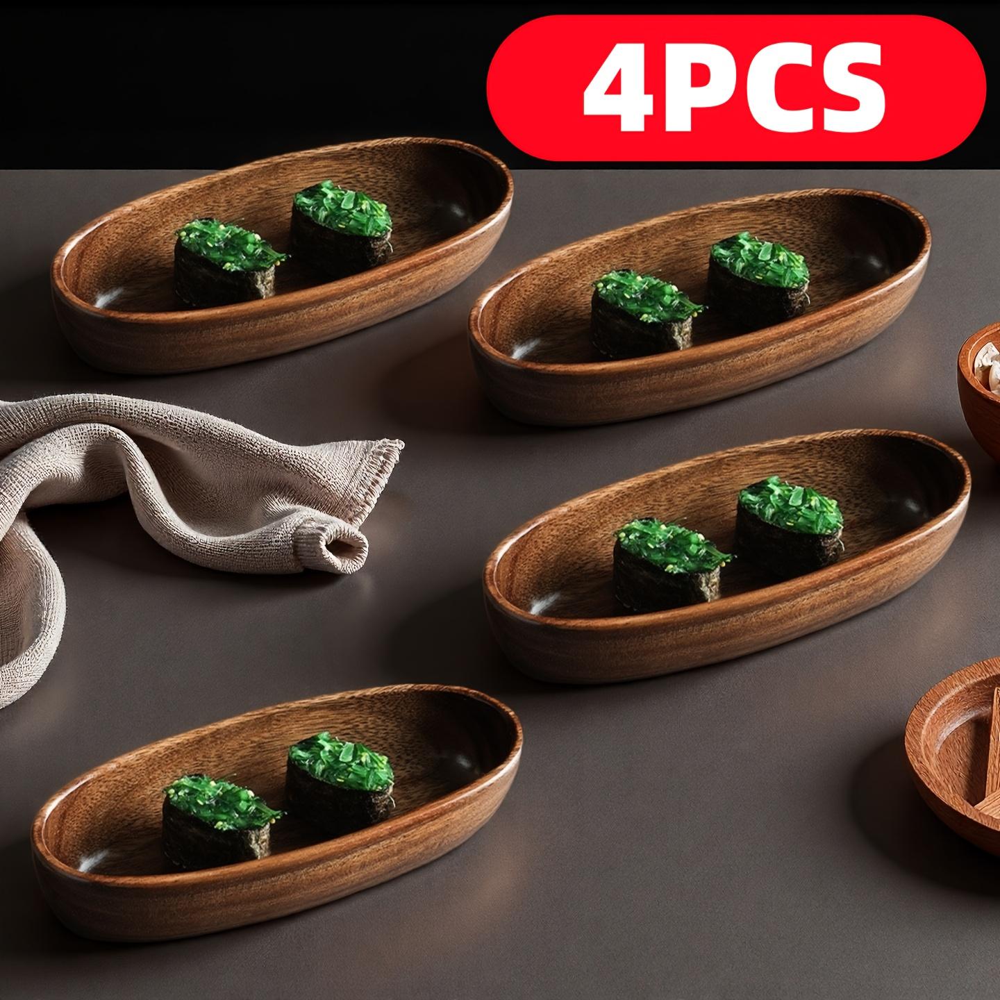 Four-piece Japanese Boat-shaped Sushi Platter, Stylish Handmade From