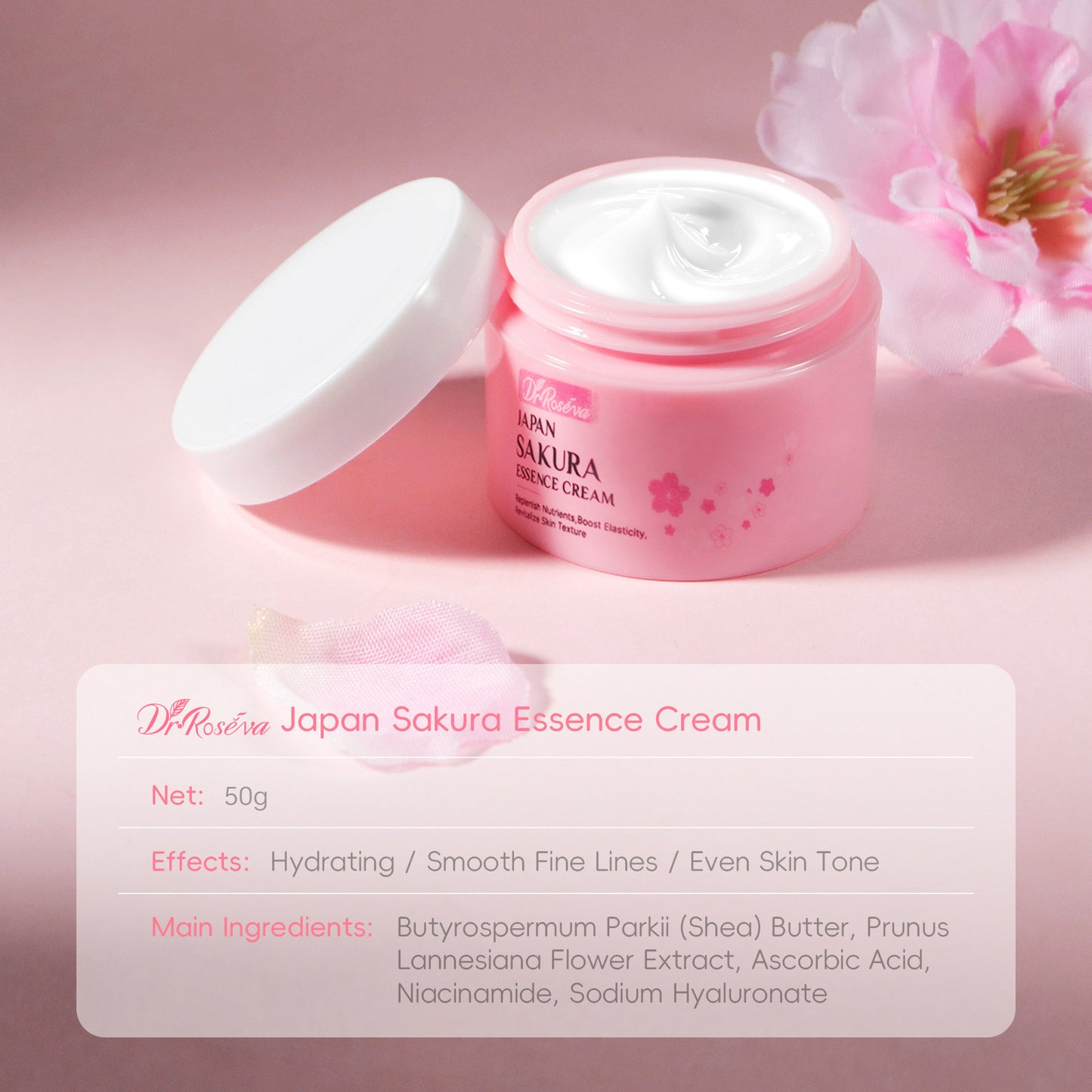 Japanese Sakura Series Facial Cream - 50g Hydrating Skincare