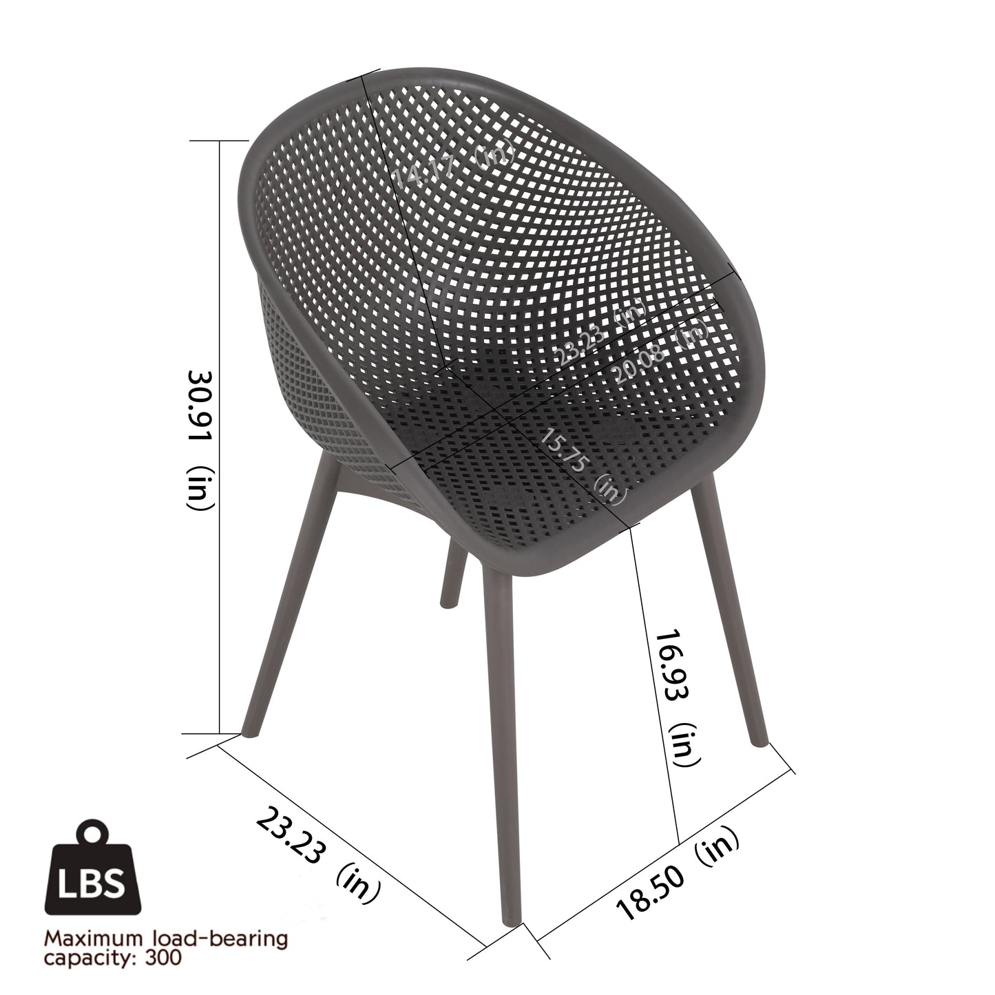 Modern Lounge Chairs with Round Table - Warm Grey & White