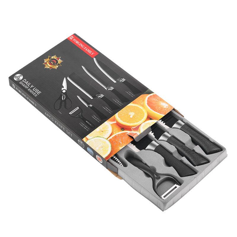 6-Piece Kitchen Fruit and Household Knife Set with Storage Box
