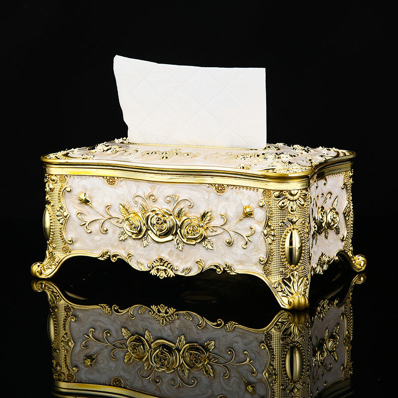 Luxury Retro Paper Extraction Box with Waterproof Acrylic Finish - Multiple Colors