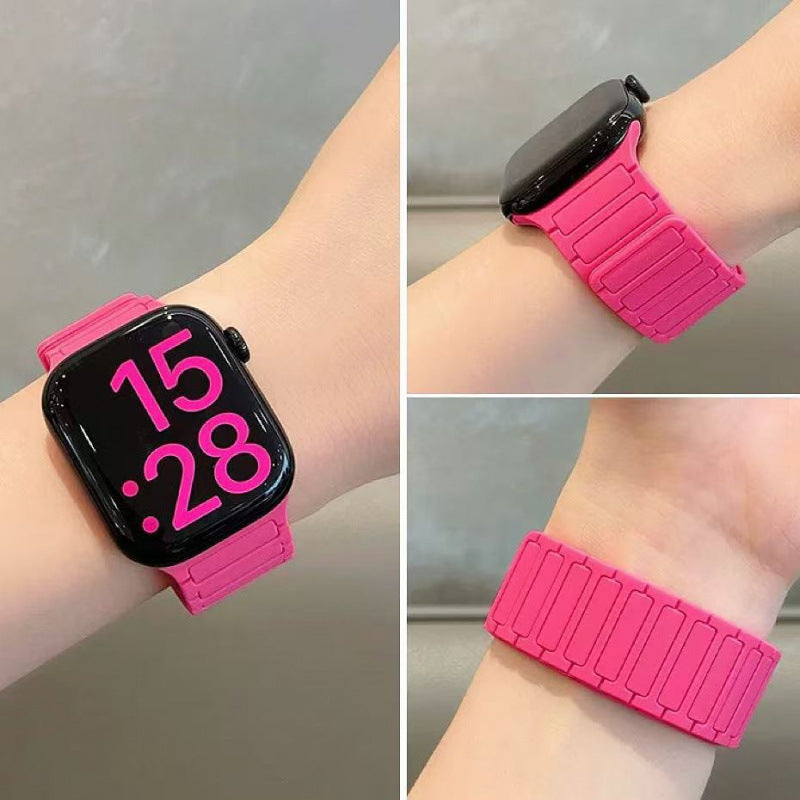 Magnetic Sports Silicone Watch Strap - Compatible with Apple Watch 38-49mm