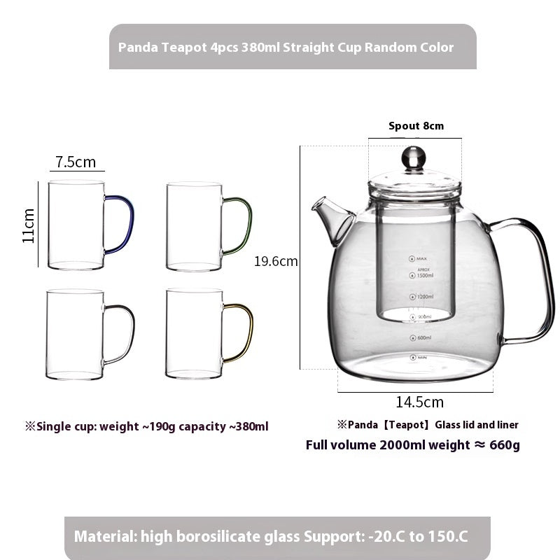 High Borosilicate Glass Teapot 1L with Heat-Resistant Options for Tea Brewing
