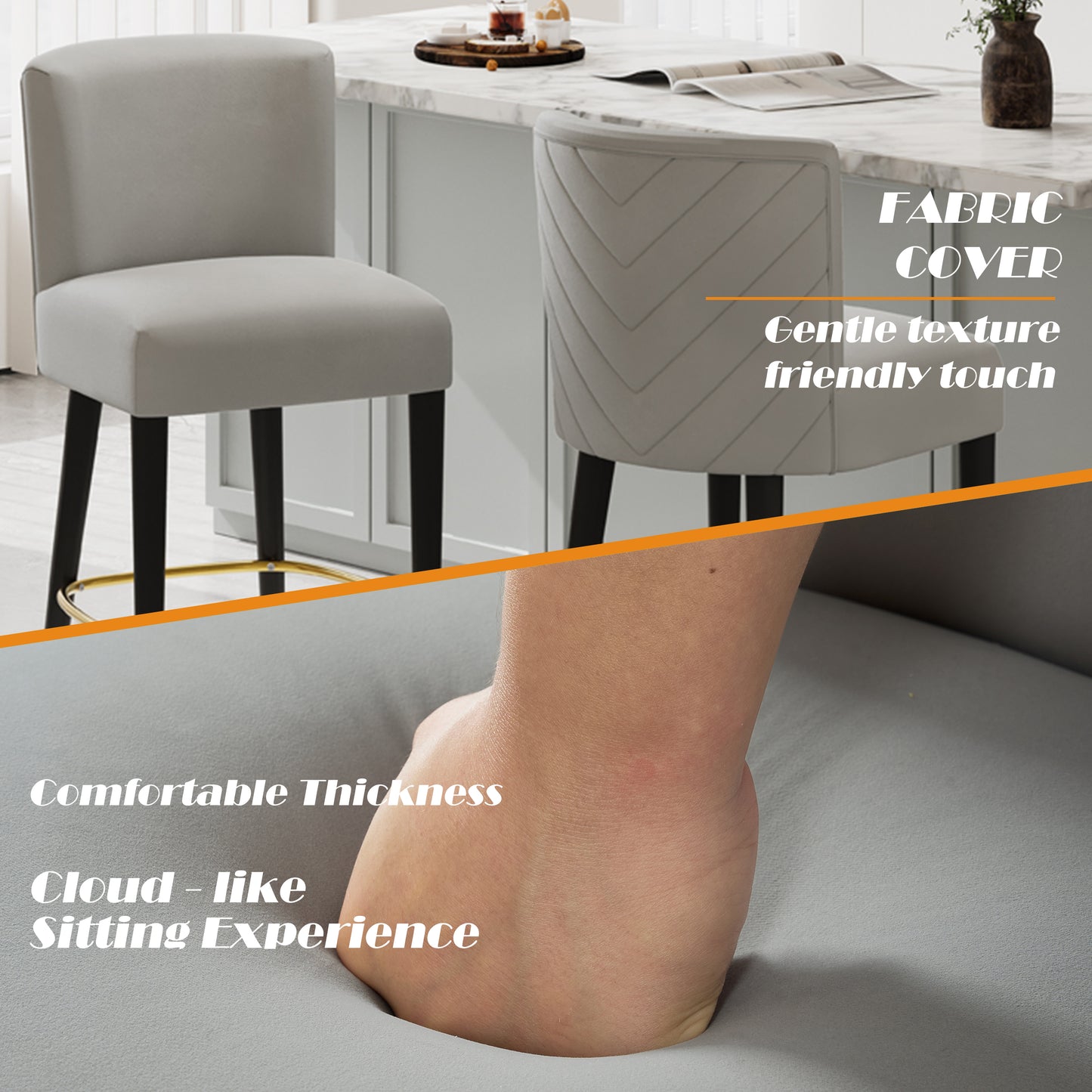 27inch-counterstool, Modern Design With A Smooth, Light - Colored