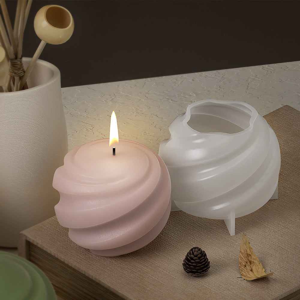 Silicone Candle Mold Spiral Earth Globe Pattern for DIY Aromatherapy Candles
