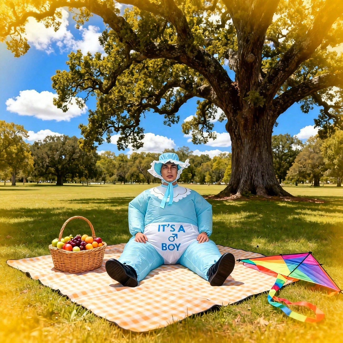 Inflatable Baby Costume - Unisex Fun for Gender Reveal Parties