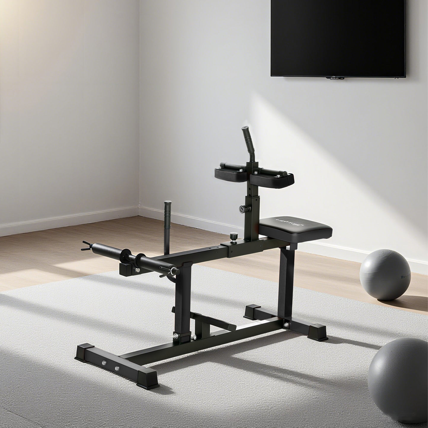 Adjustable Steel Seated Calf Raise Machine - Black