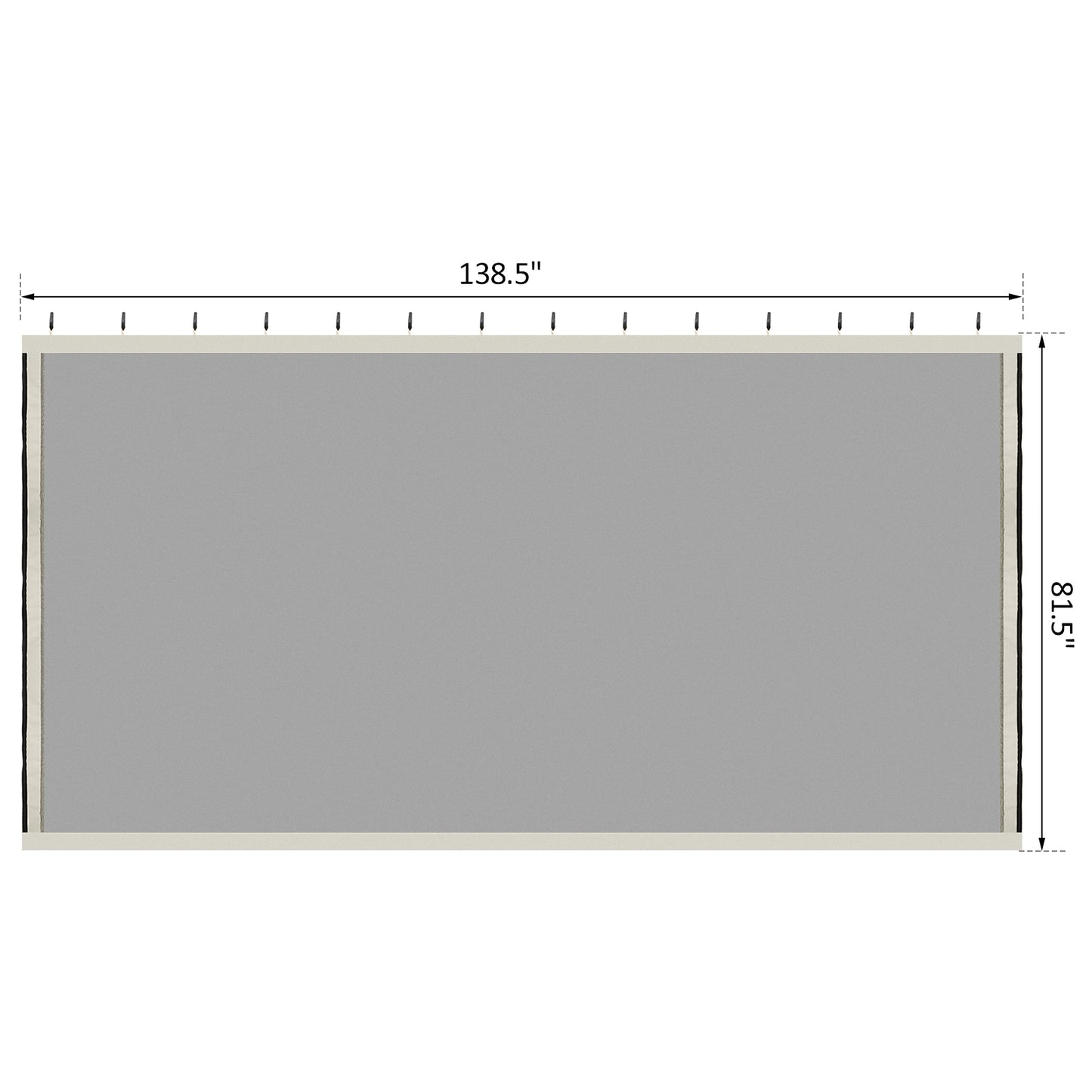 9.8' x 13.1' Gazebo Netting Replacement - Black Polyester
