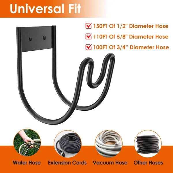 Heavy Duty Garden Hose Holder - Stainless Steel Wall Mount Rack