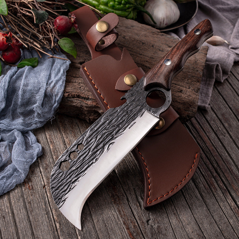 Outdoor Bone Chopping Hook Knife with Sheath - Portable Kitchen Tool