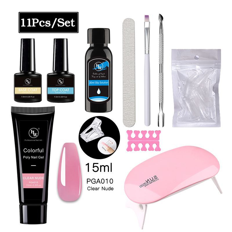 UV Gel Polish Nail Kit - 24 Colors with LED Lamp