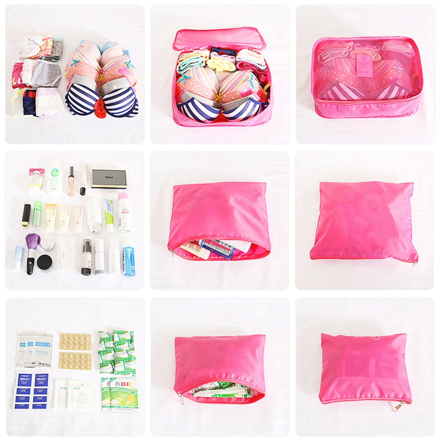 9Pcs Per Set Clothes Storage Bags Water-Resistant Travel Luggage
