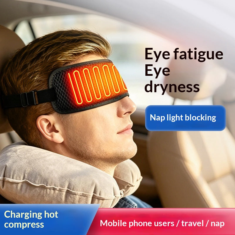 Infrared Heated Eye Mask with Battery, Black or Gray, Sleep & Relaxation