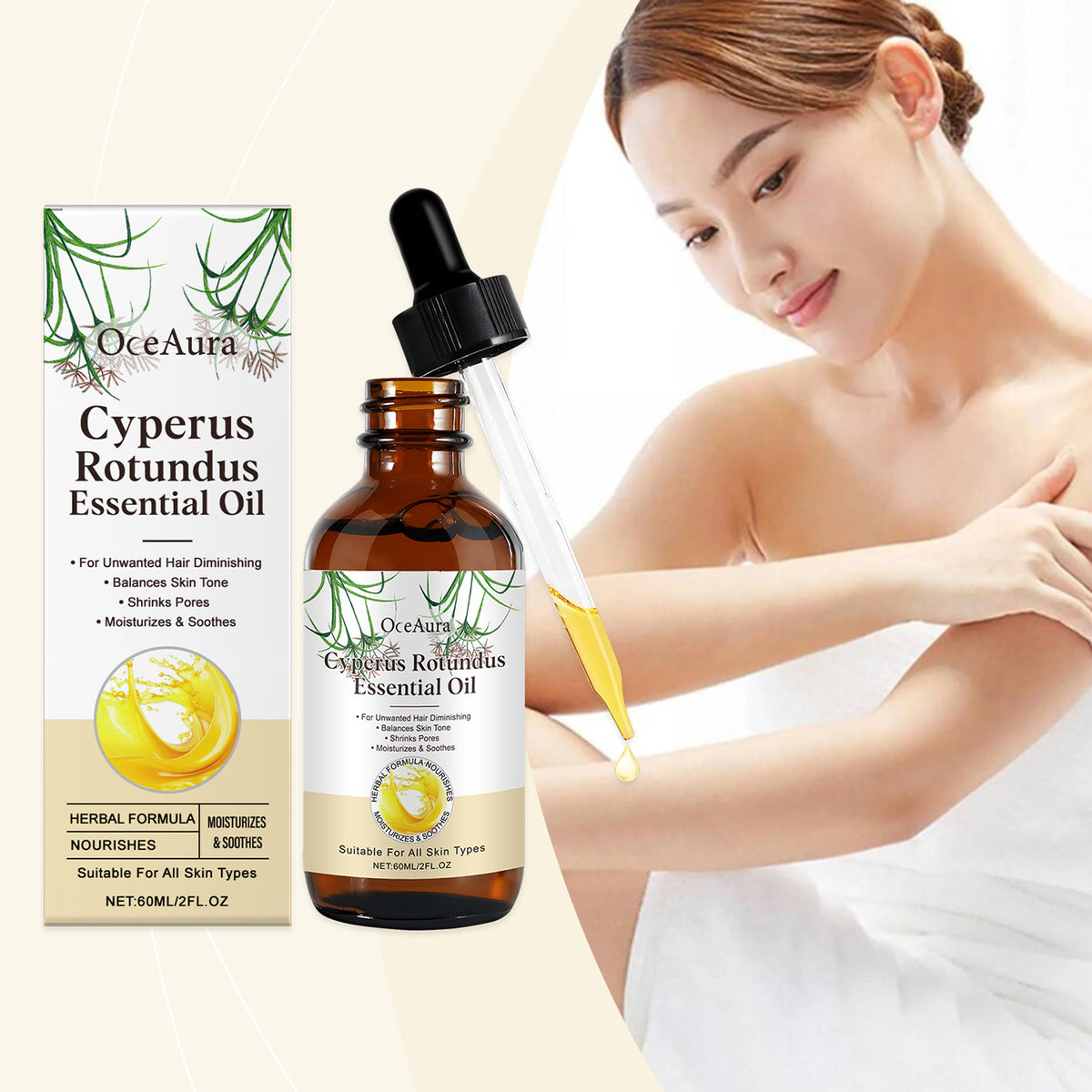 Herbal Hair Removal Care Oil 60ml - Body Care & Skin Soothing