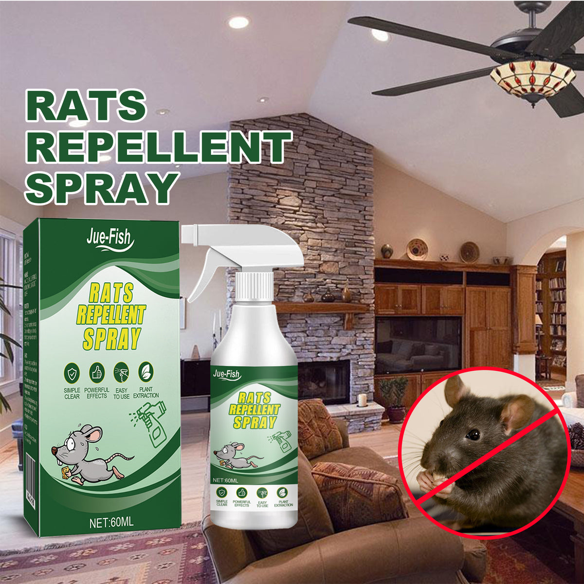 Rat Repellent Spray 60ml Pest Control for Kitchen Storage