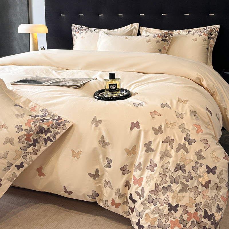 Cotton Embroidered Fitted Bed Sheet Set - Multiple Sizes & Patterns